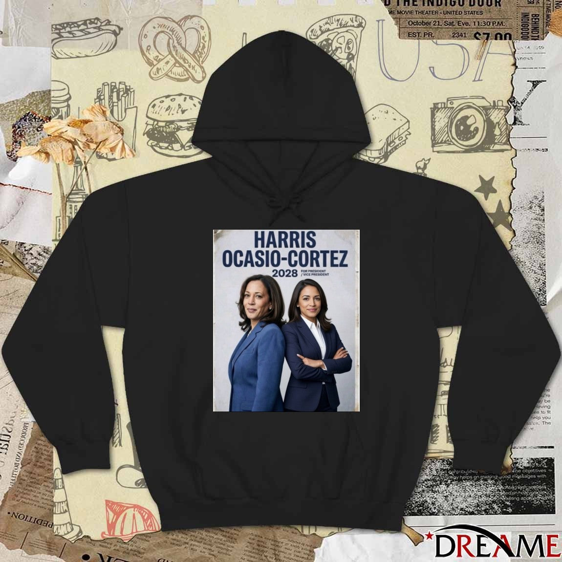 Harris Ocasio-Cortez 2028 For President And Vice President Poster t-shirt
