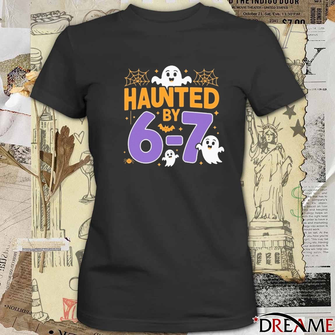 Haunted By 6 7 Tiktok Viral Quote Halloween Six Seven Meme Fanart 2025 t-shirt