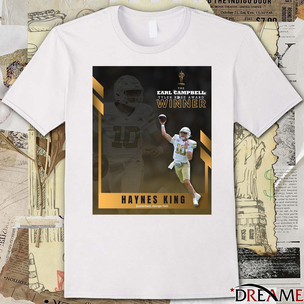 Haynes King Georgia Tech 2025 The Earl Campbell Tyler Rose Award Winner Poster t-shirt