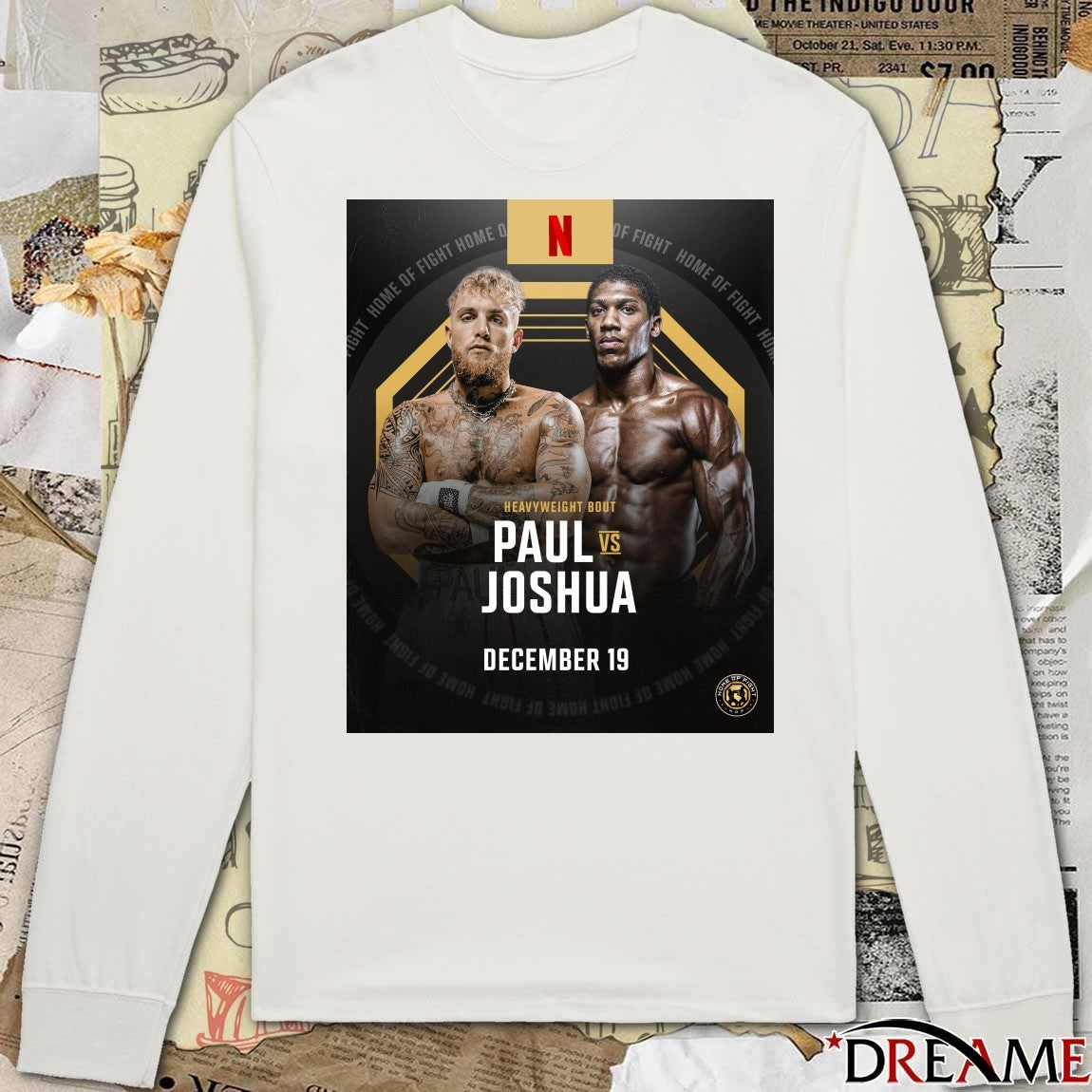 Heavyweight Bout Jake Paul vs. Anthony Joshua December 19 2025 Home of Fight Poster t-shirt