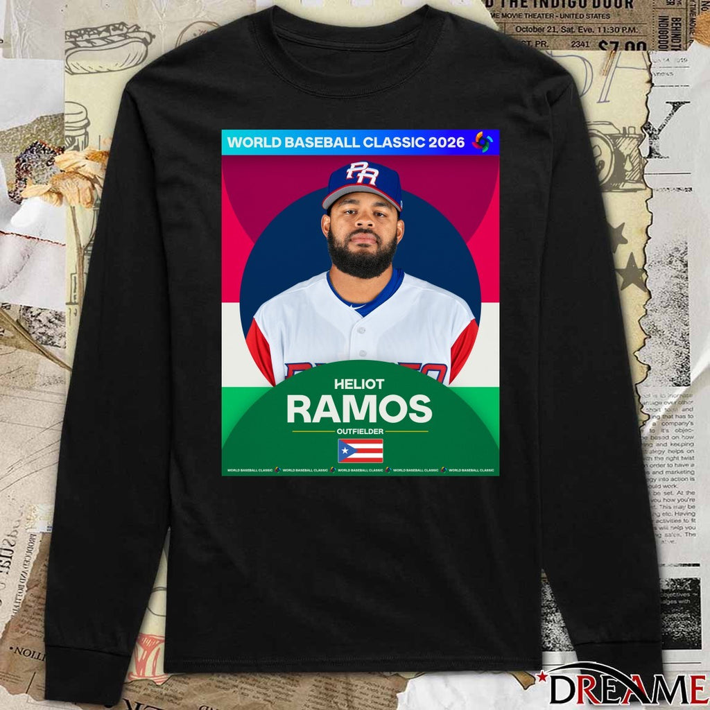 Heliot Ramos Outfielder Team Puerto Rico 2026 World Baseball Classic Poster t-shirt