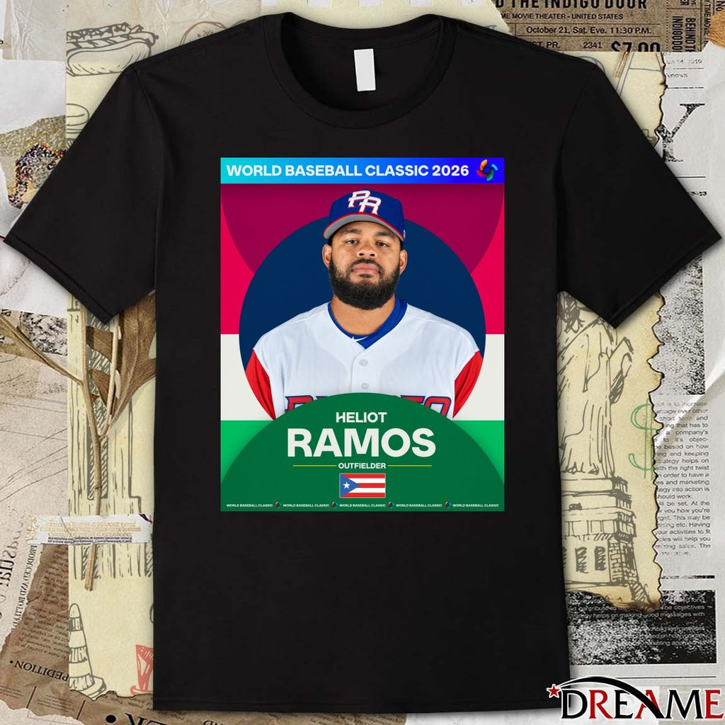 Heliot Ramos Outfielder Team Puerto Rico 2026 World Baseball Classic Poster t-shirt