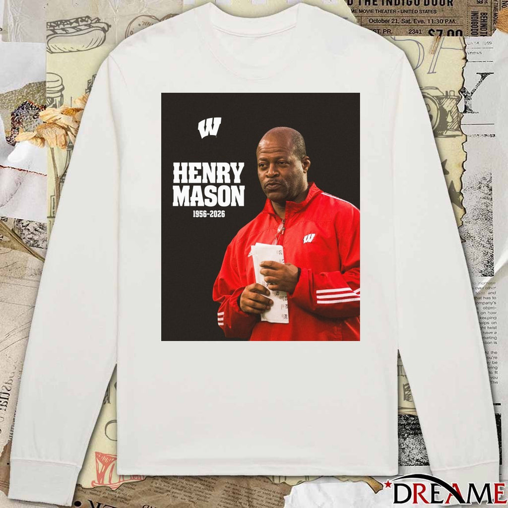 Henry Mason 1956 – 2026 Wisconsin Badgers Football Poster t-shirt