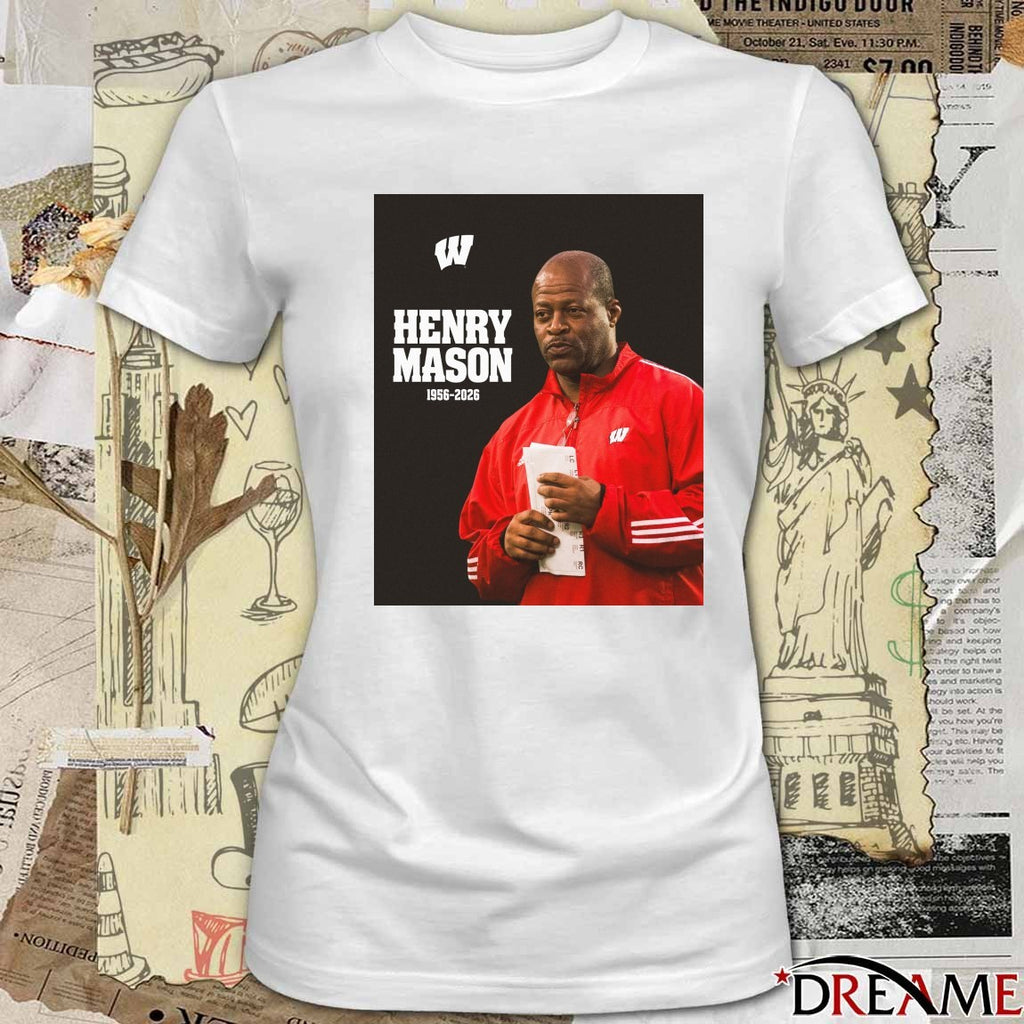 Henry Mason 1956 – 2026 Wisconsin Badgers Football Poster t-shirt