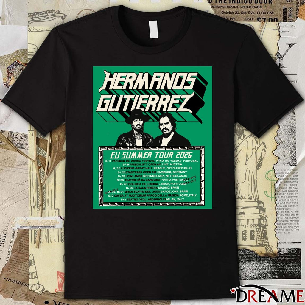 Hermanos Gutierrez Eu Summer Tour 2026 August – September Poster t-shirt