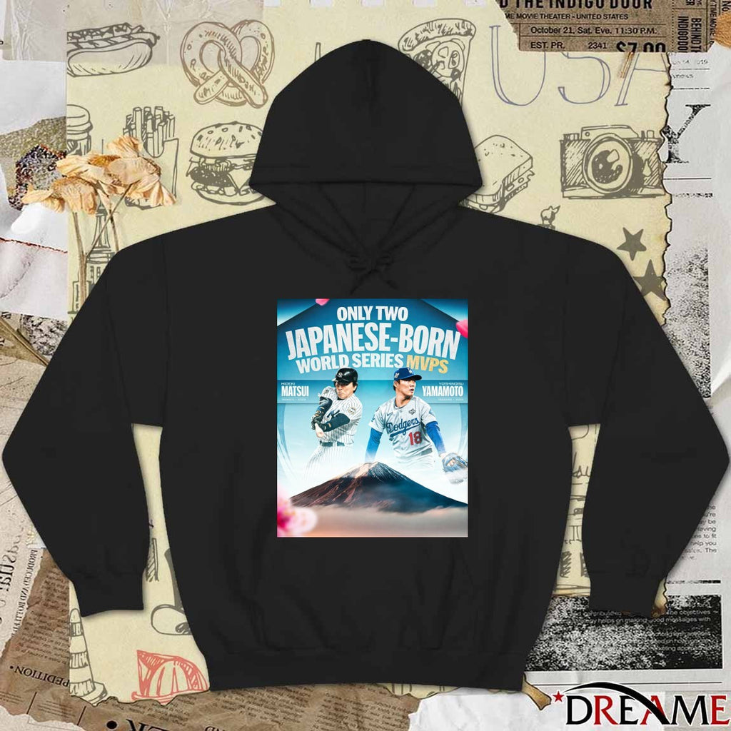 Hideki Matsui and Yoshinobu Yamamoto Dodgers Only Two Japanese-Born World Series MVPs in 2025 Poster t-shirt
