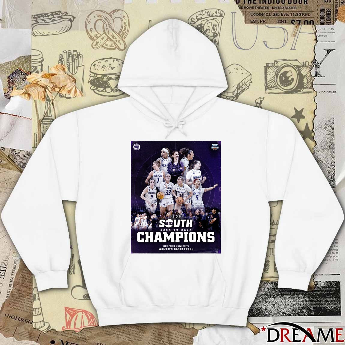 High Point University Women’s Basketball 2026 Big South Back To Back Champions Poster t-shirt