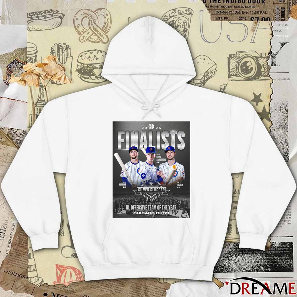 Hoerner, Crow-Armstrong and Tucker Chicago Cubs 2025 NL Offensive Team Of The Year Finalists Poster t-shirt