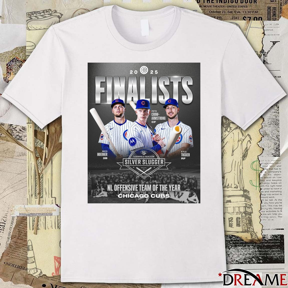 Hoerner, Crow-Armstrong and Tucker Chicago Cubs 2025 NL Offensive Team Of The Year Finalists Poster t-shirt