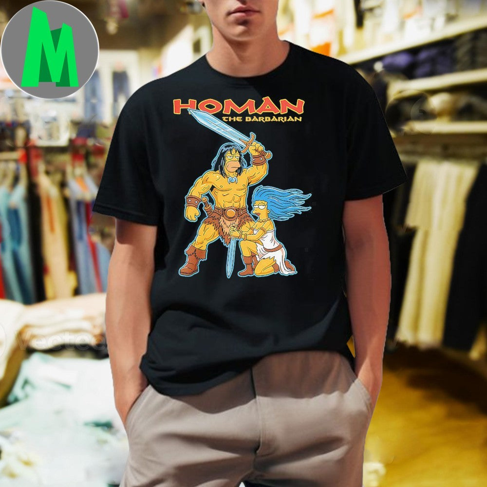Homan The Barbarian Homer Simpson Parody Funny Graphic T-Shirt