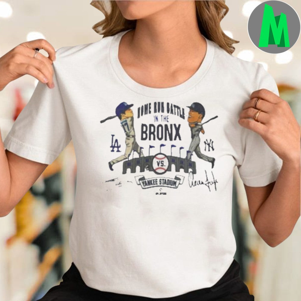 Home Run Battle In The Bronx LA vs NY Yankees Dodger Baseball T-Shirt