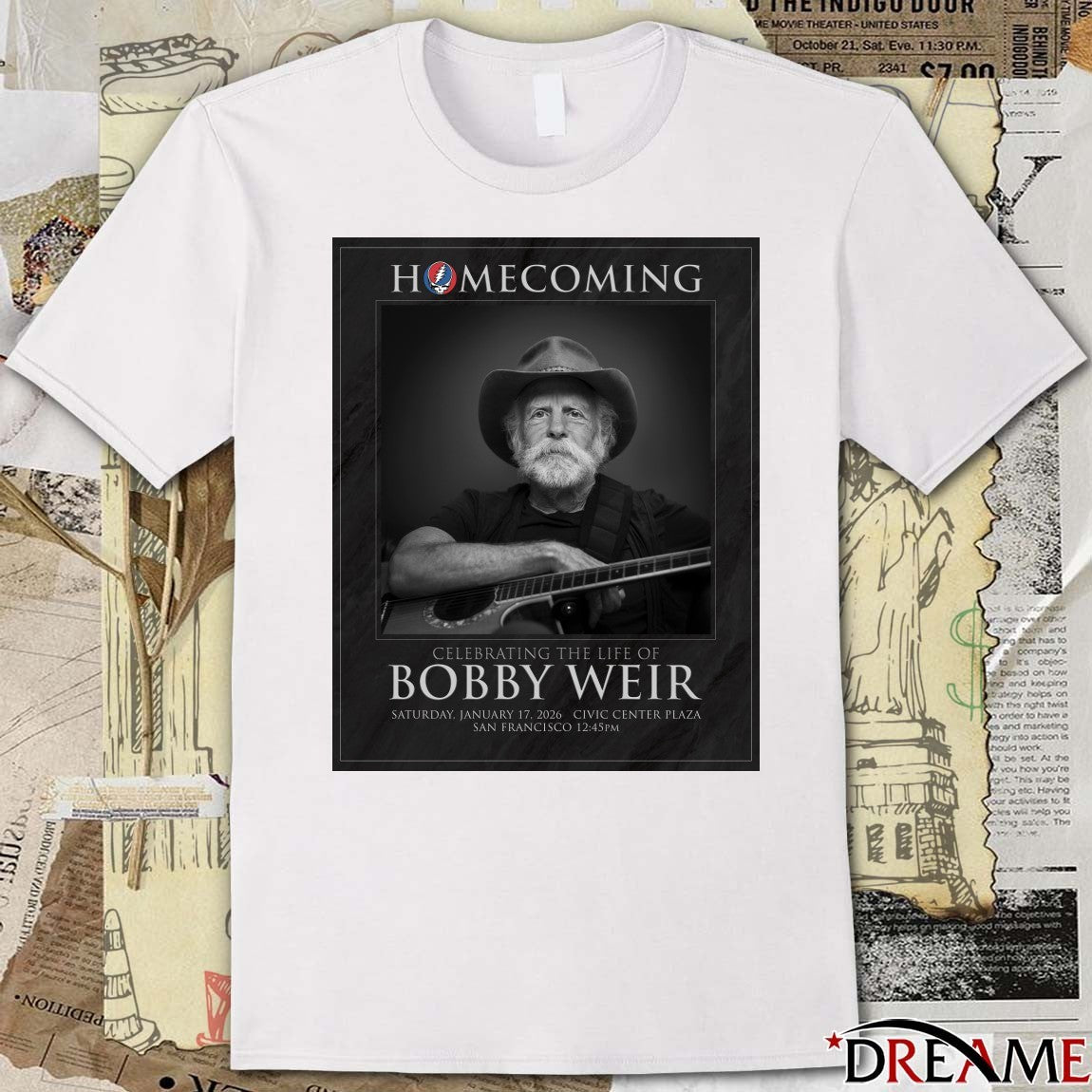 Homecoming Celebrating The Life Of Bobby Weir January 17 2026 Civic Center Plaza Poster t-shirt