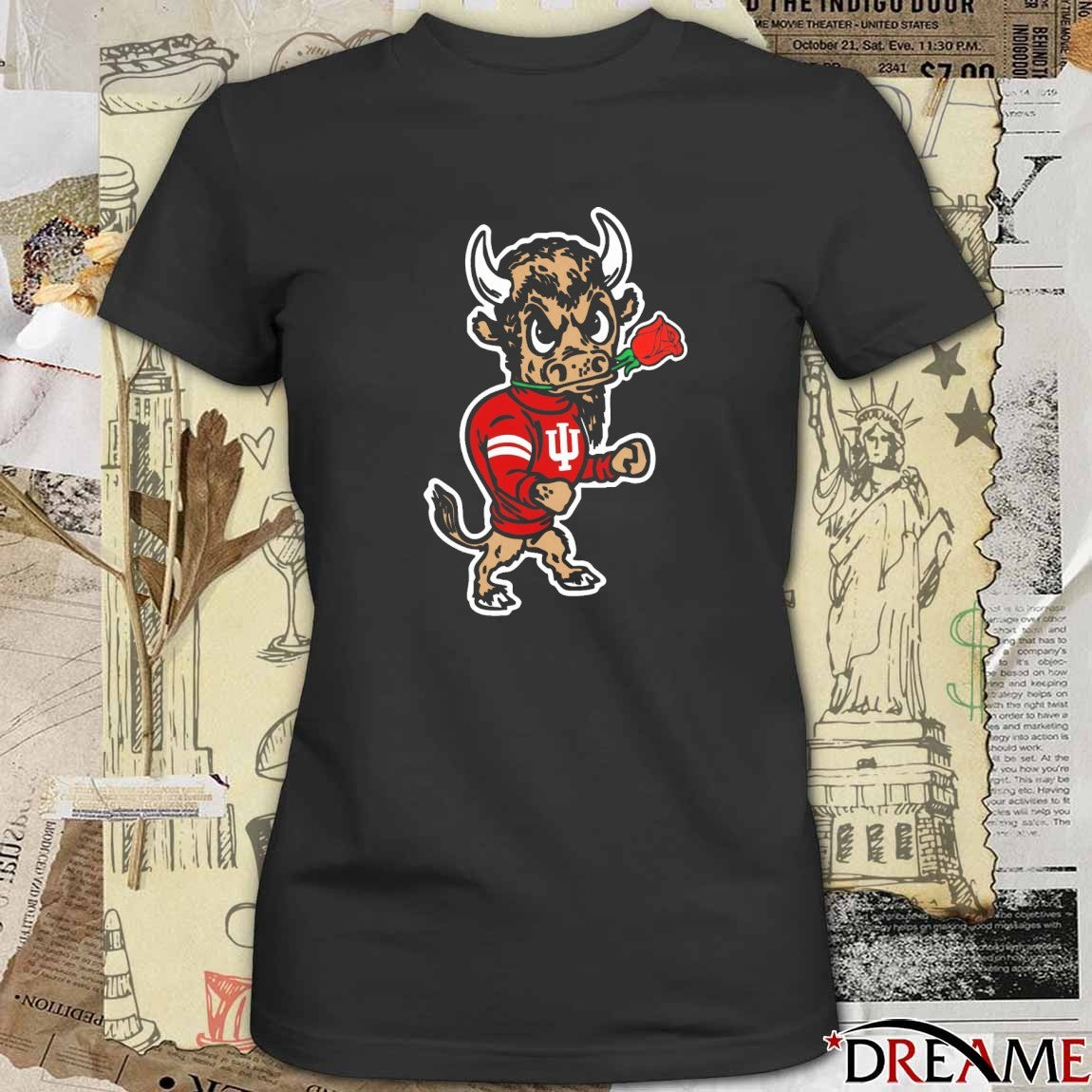 Hoosier the Bison Indiana Hoosier Rose Bowl Bound Mascot t-shirt