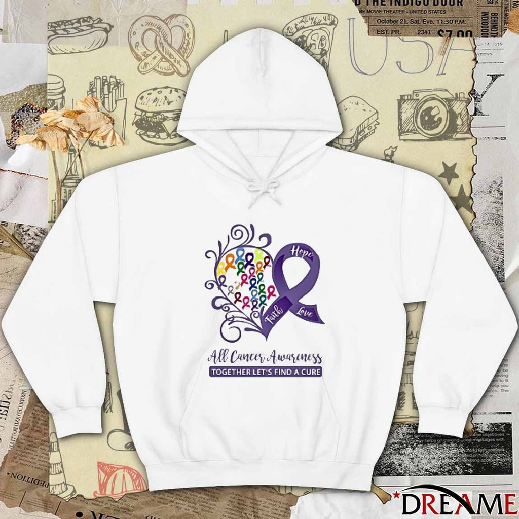 Hope Faith Love All Cancer Awareness Together Let’s Find A Cure 2025 t-shirt