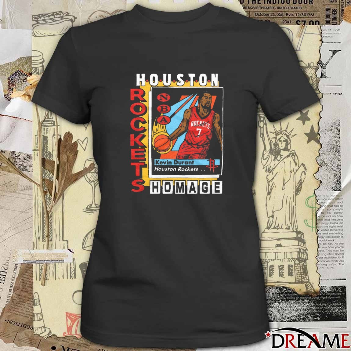 Houston Rockets Kevin Durant Homage Trading Card 2025 t-shirt