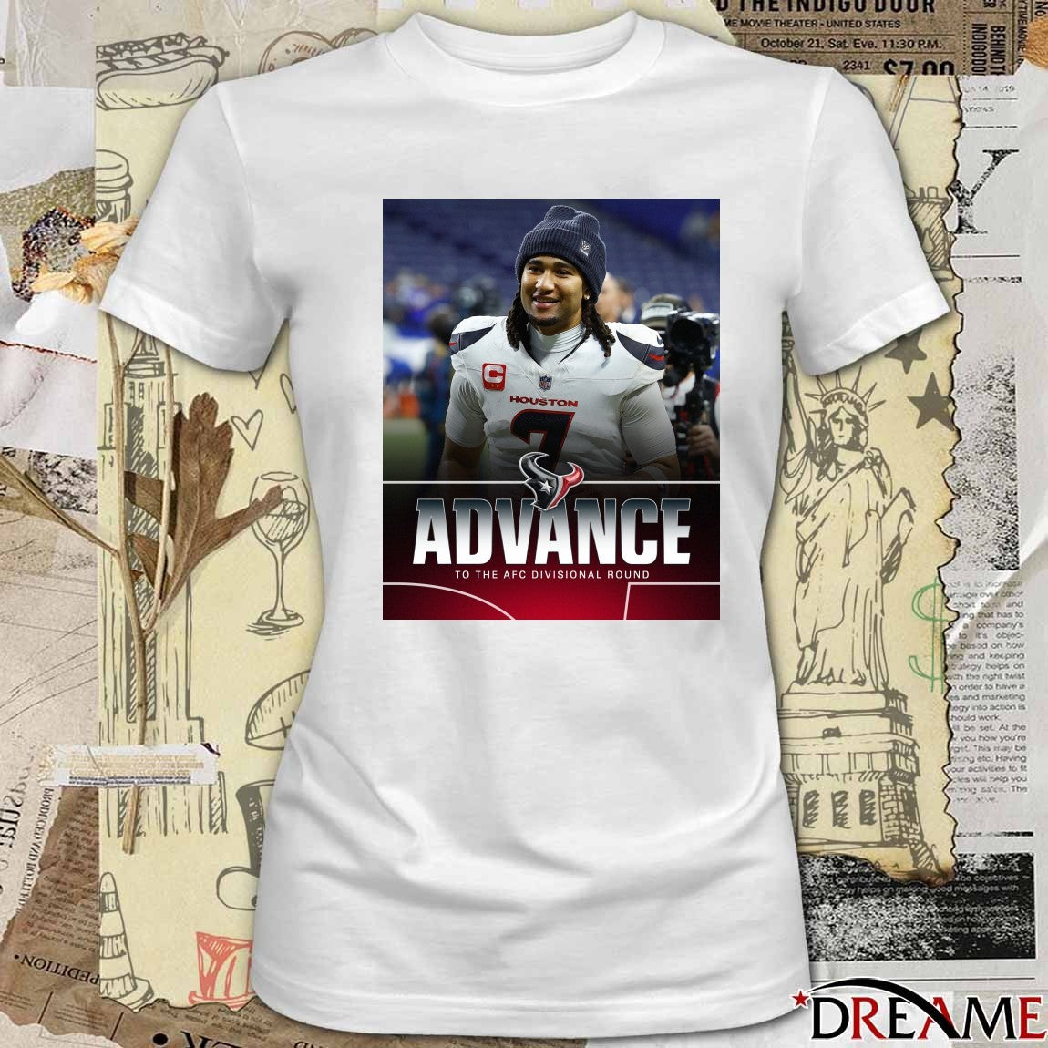 Houston Texans Advance To The AFC Divisional Round Poster t-shirt