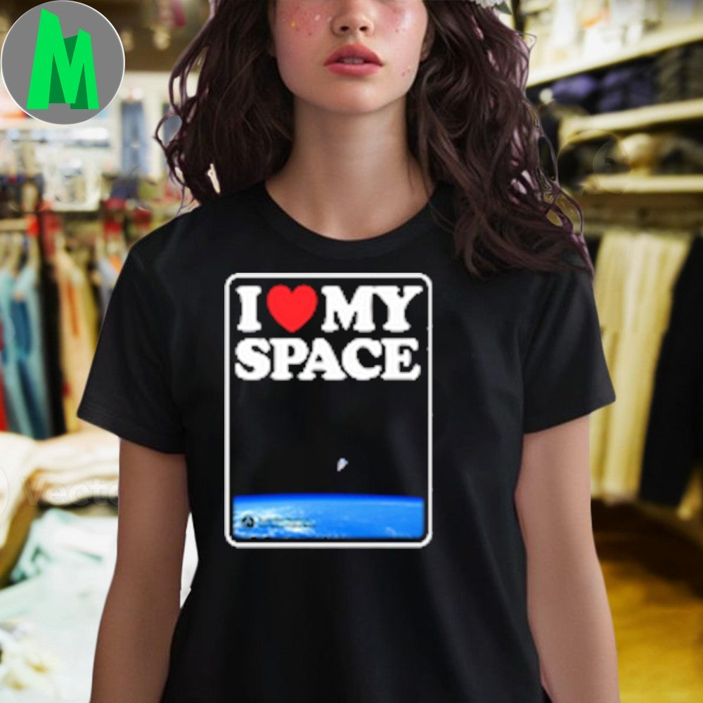 I Love My Space Astronaut Planet Graphic T-Shirt