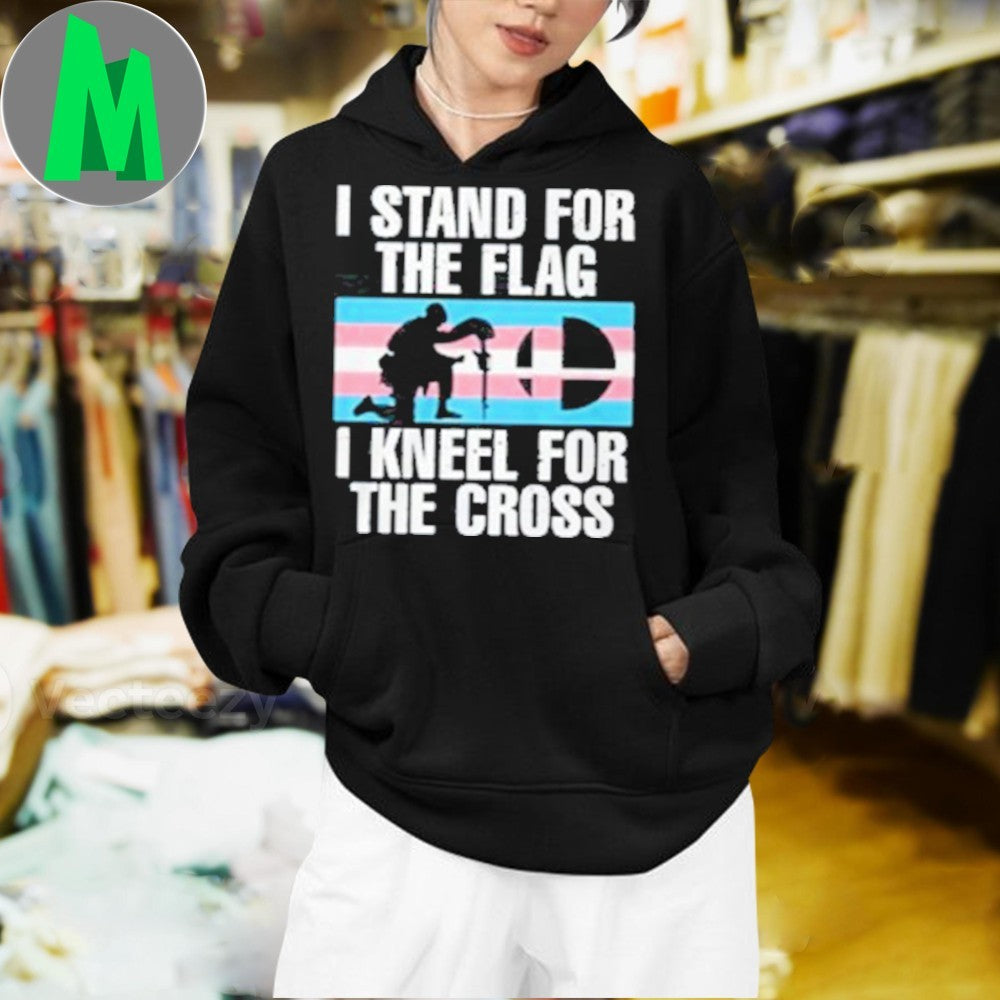 I Stand For The Flag I Kneel For The Cross Patriotic Christian T-Shirt Faith & Freedom Tee