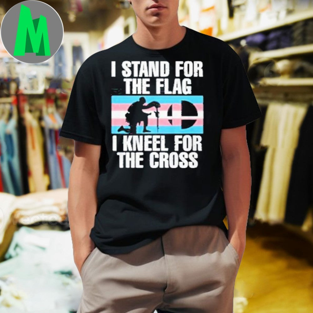 I Stand For The Flag I Kneel For The Cross Patriotic Christian T-Shirt Faith & Freedom Tee
