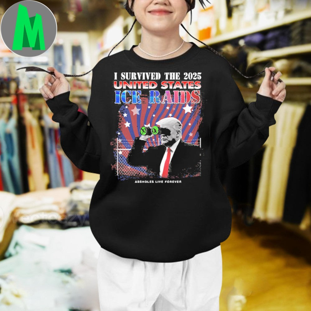 I Survived 2025 ICE Raids Donald Trump Political Shirt