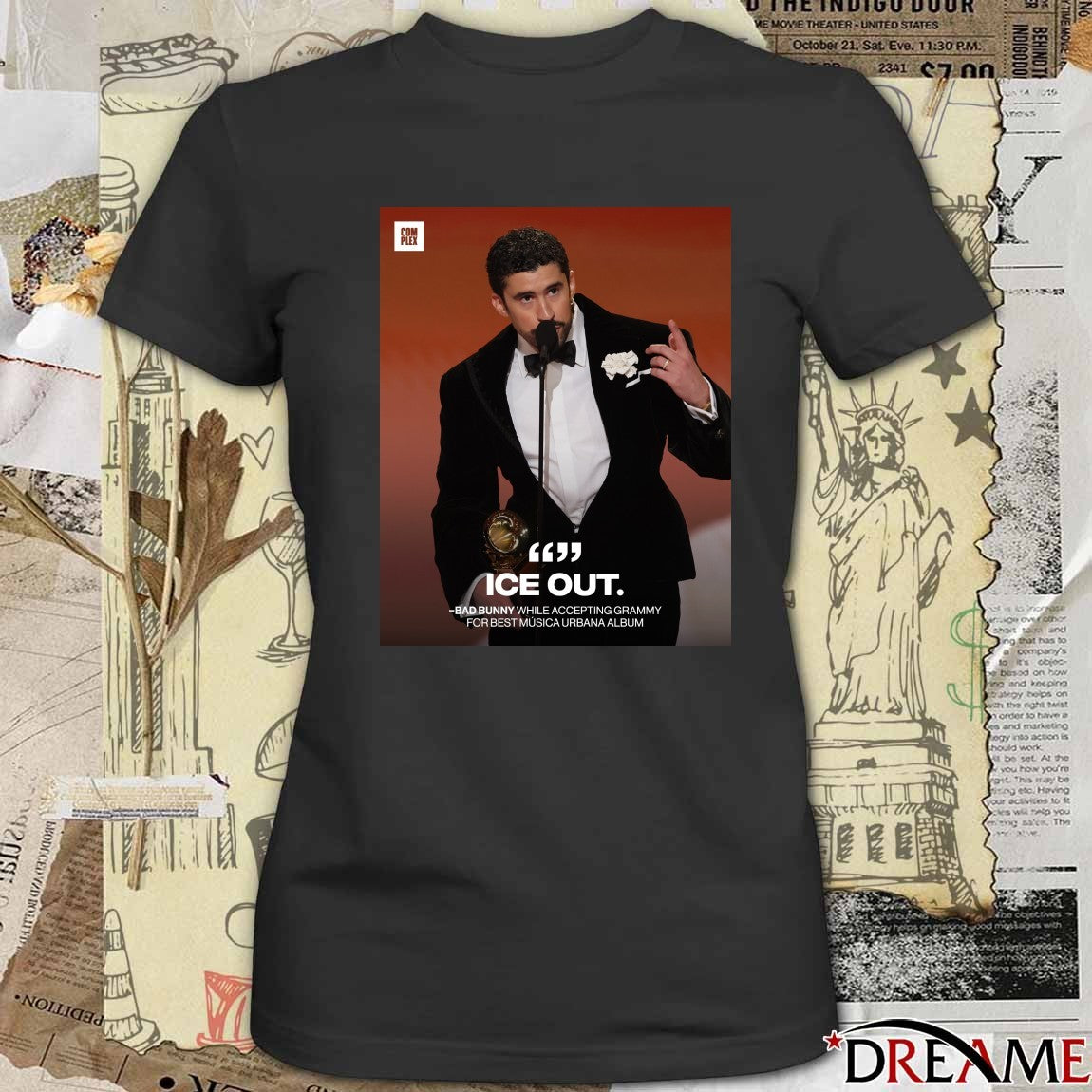 ICE Out Bad Bunny While Accepting Grammy For Best Musica Urbana Album Poster t-shirt