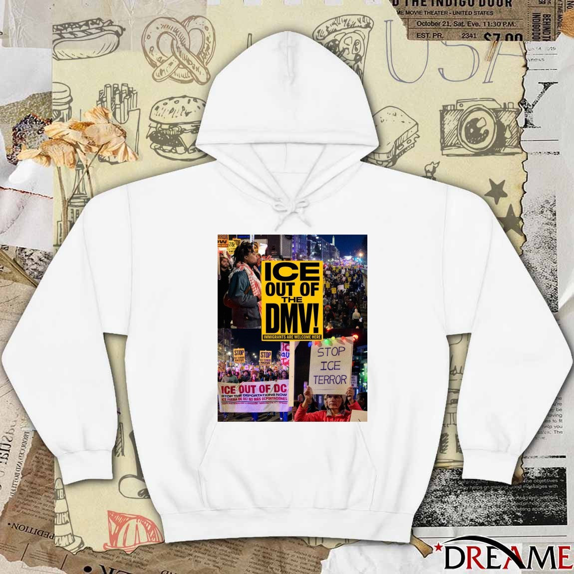 ICE Out Of The DMW Immigrants Are Welcome Here Ice Out Of DC Stop Ice Terror t-shirt