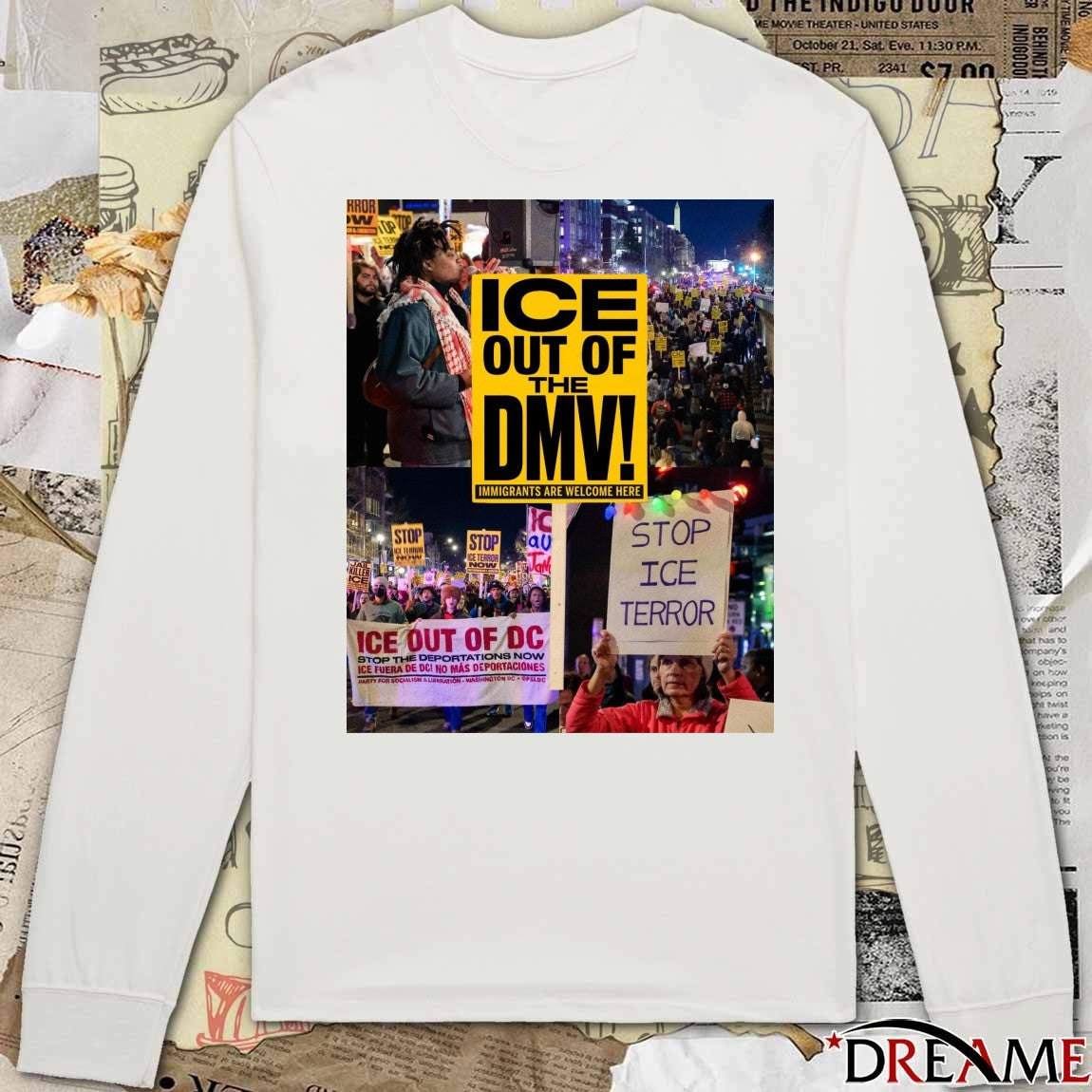 ICE Out Of The DMW Immigrants Are Welcome Here Ice Out Of DC Stop Ice Terror t-shirt