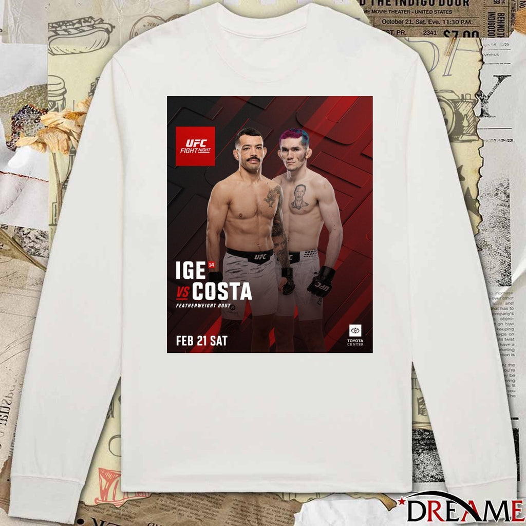 IFE Vs Costa Featherweight Bout February 21 2026 UFC Fight Night Poster t-shirt