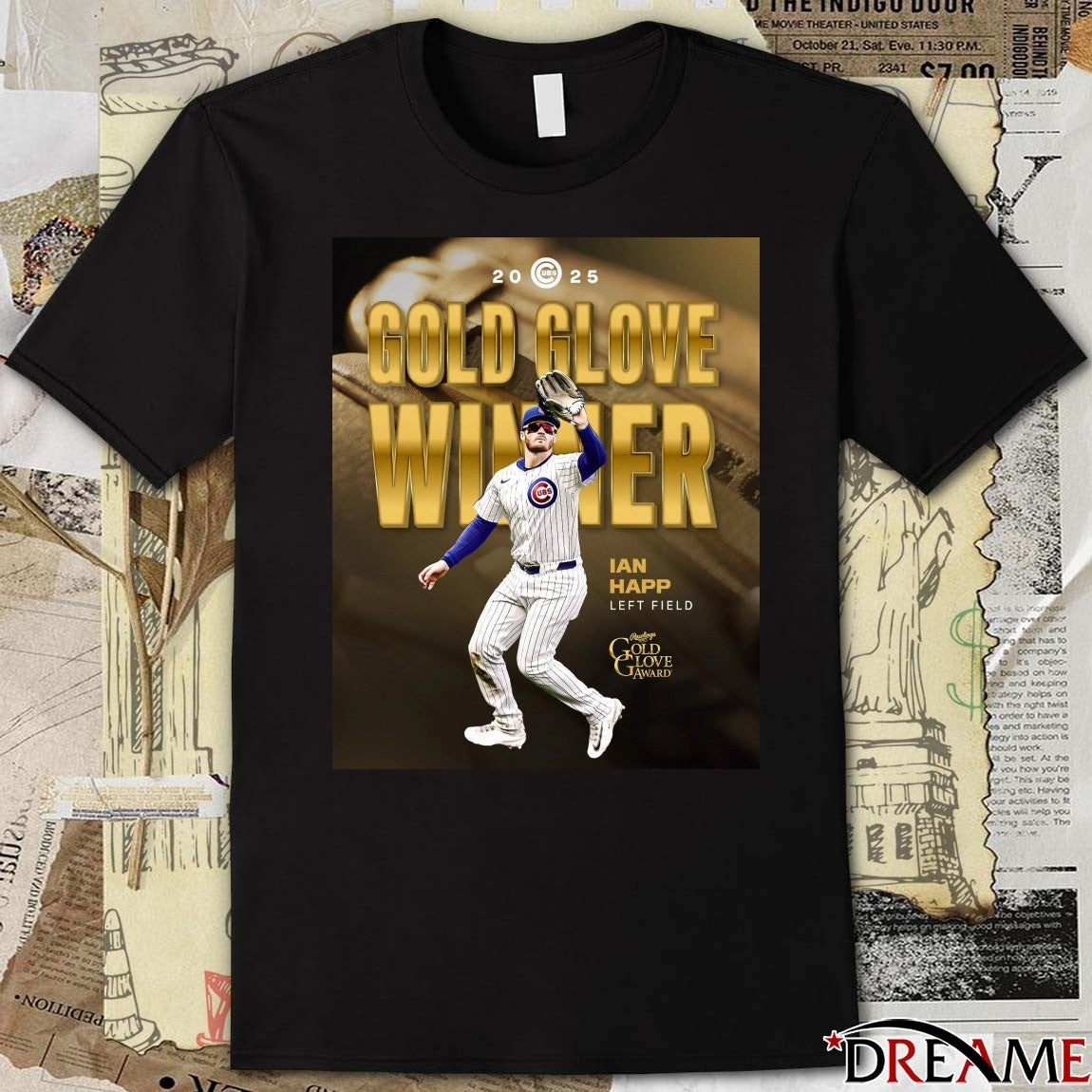 Ian Happ Chicago Cubs Gold Glove Award for the 2025 Poster t-shirt