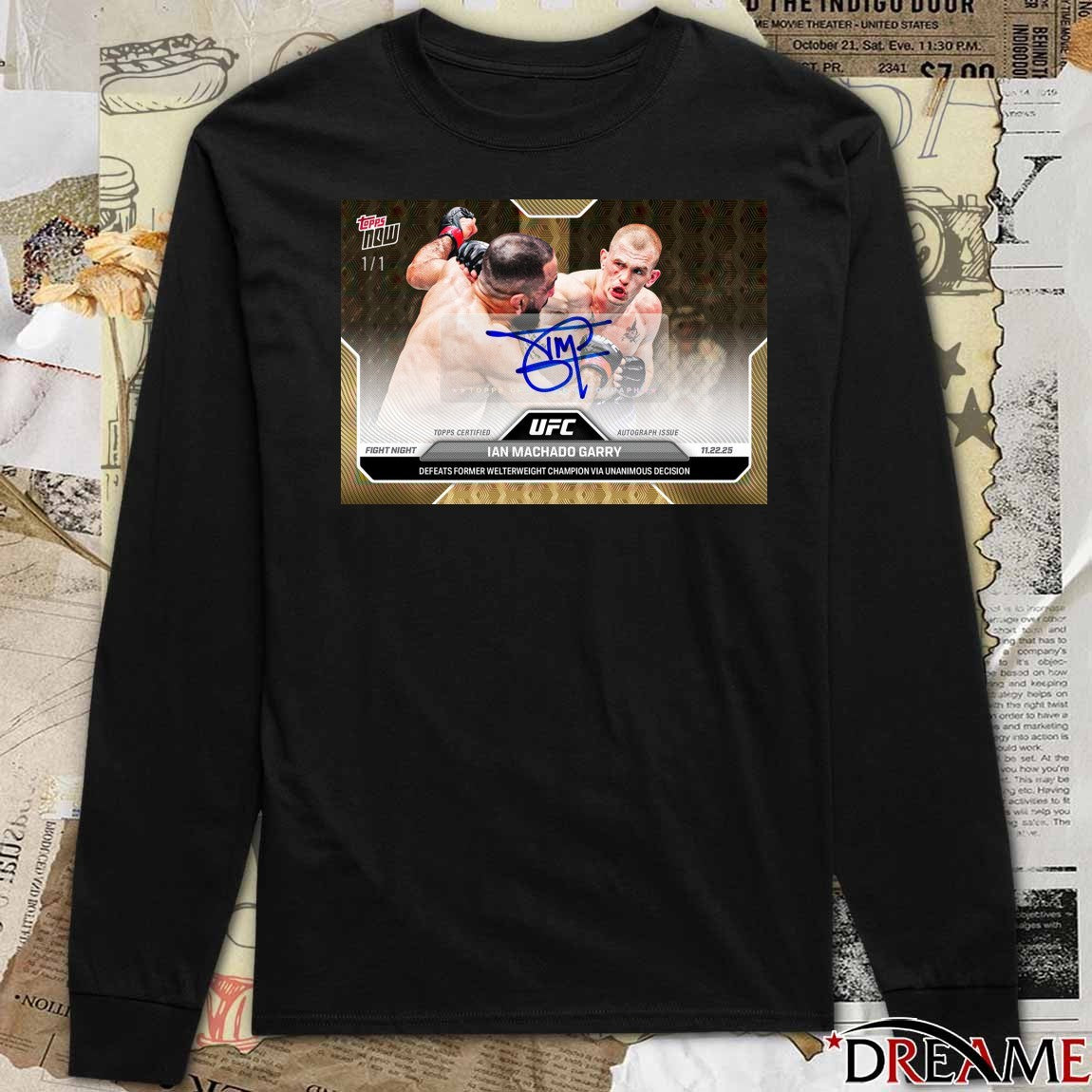 Ian Machado Garry 2025 UFC Topps Defeats Former Welterweight Champion Via Unanimous Decision Signature t-shirt