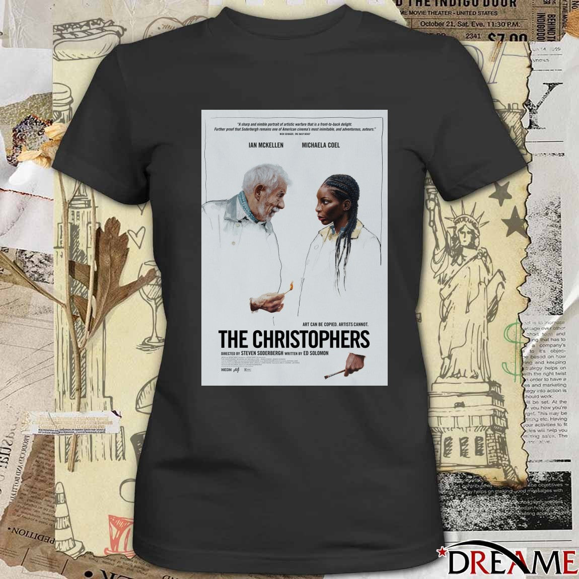 Ian McKellen And Michaela Coel The Christophers Art Can Be Copied Artists Cannot Poster t-shirt
