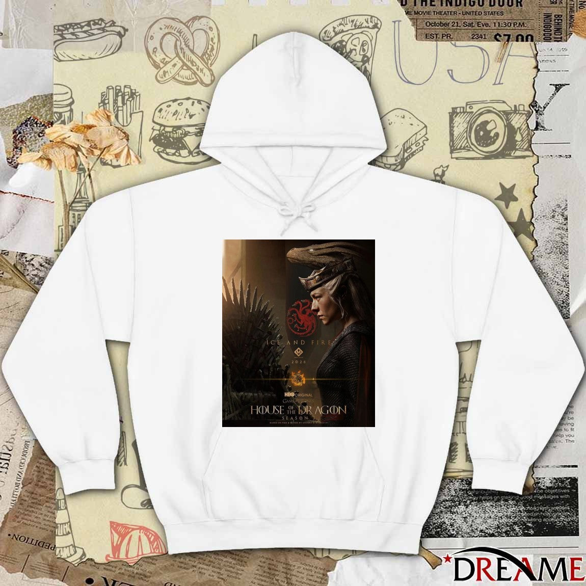 Ice And Fire House of the Dragon Game of Thrones Season 3 Release In 2026 Poster t-shirt