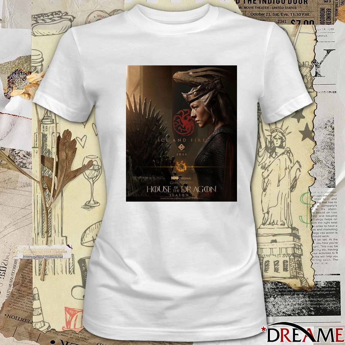 Ice And Fire House of the Dragon Game of Thrones Season 3 Release In 2026 Poster t-shirt