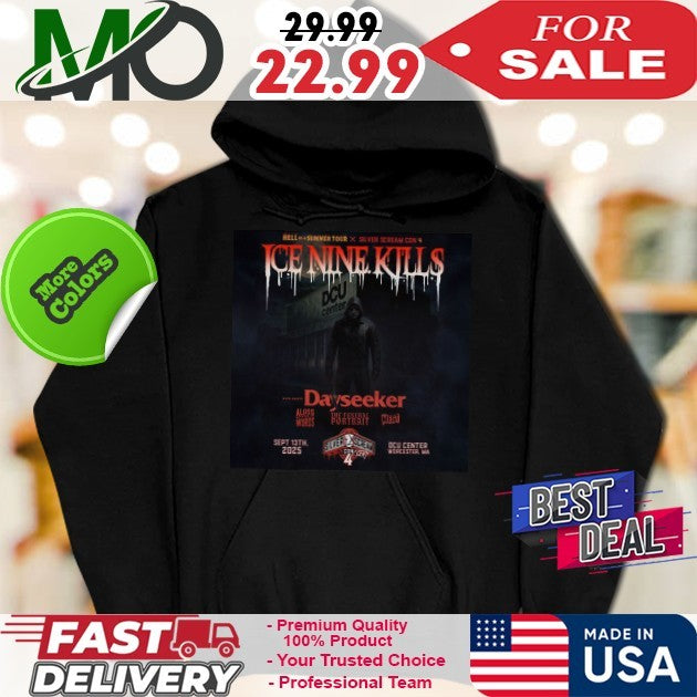 Ice Nine Kills Hell Of A Summer Tour x Silver Scream Con 4 At DCU Center In Worcester MA On September 13th 2025 Shirt