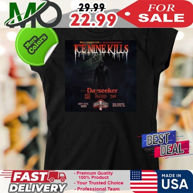 Ice Nine Kills Hell Of A Summer Tour x Silver Scream Con 4 At DCU Center In Worcester MA On September 13th 2025 Shirt