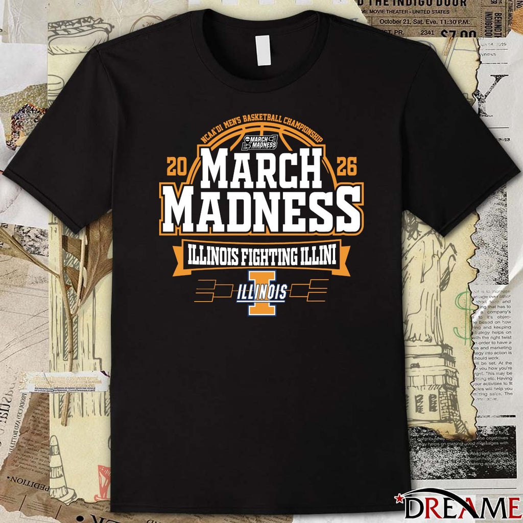 Illinois Fighting Illini 2026 NCAA DI Men’s Basketball Championship March Madness t-shirt