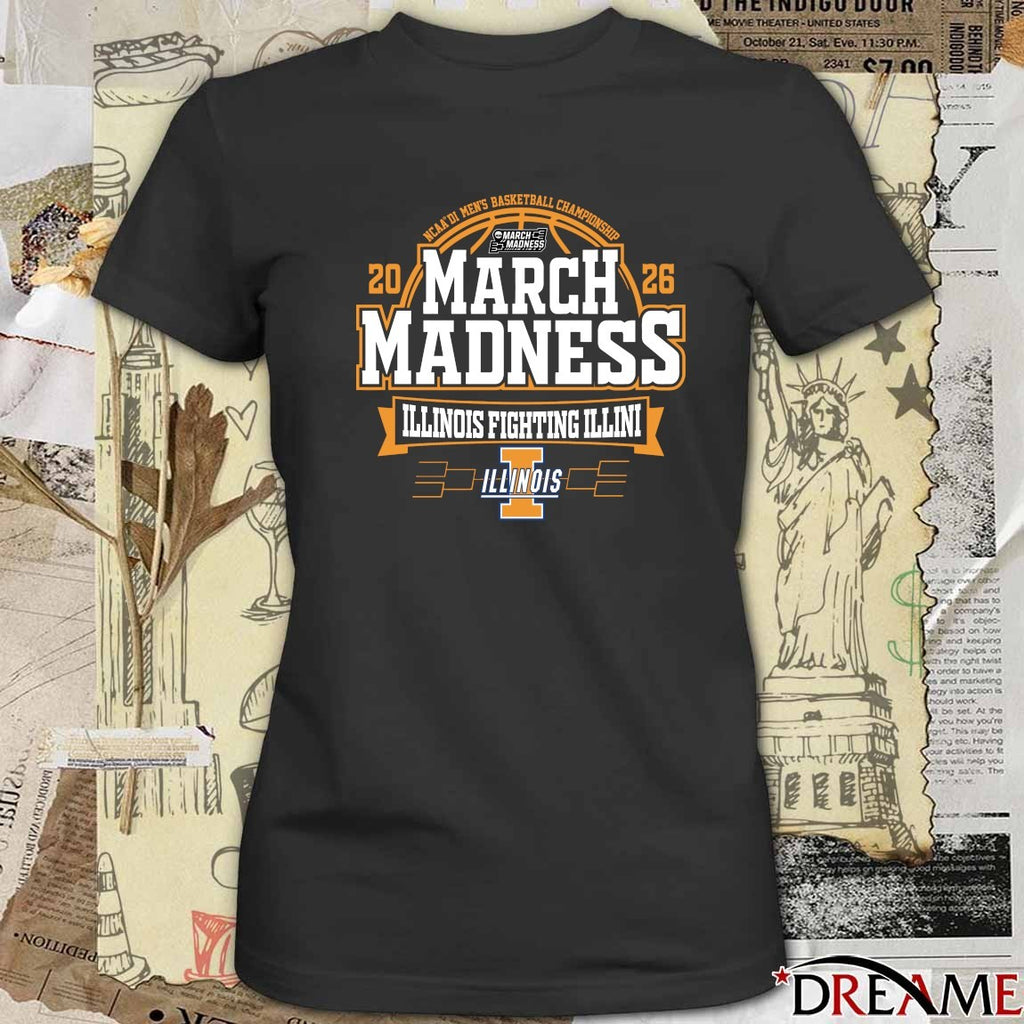Illinois Fighting Illini 2026 NCAA DI Men’s Basketball Championship March Madness t-shirt