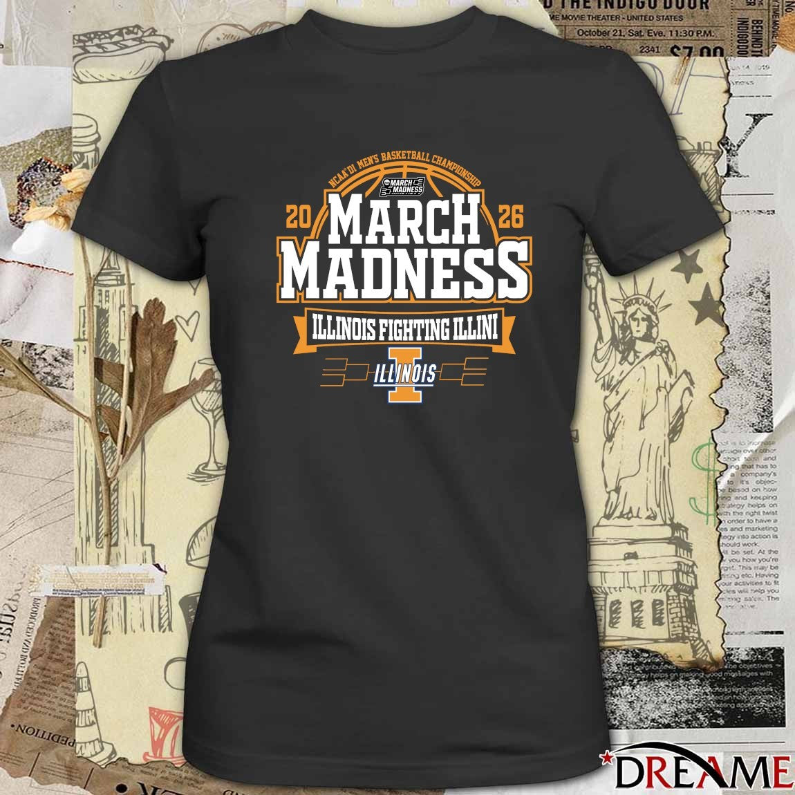 Illinois Fighting Illini 2026 NCAA DI Men’s Basketball Championship March Madness t-shirt