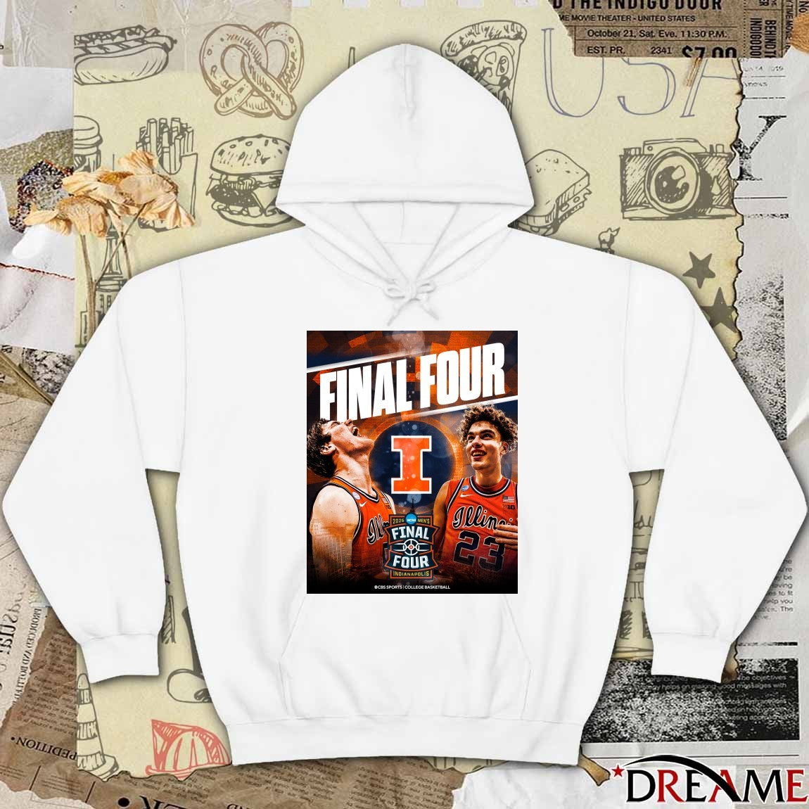 Illinois Fighting Illini 2026 NCAA Men’s Basketball Final Four Indianapolis College Basketball Poster t-shirt