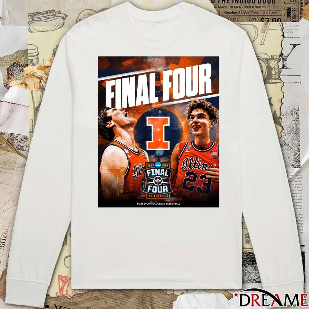 Illinois Fighting Illini 2026 NCAA Men’s Basketball Final Four Indianapolis College Basketball Poster t-shirt