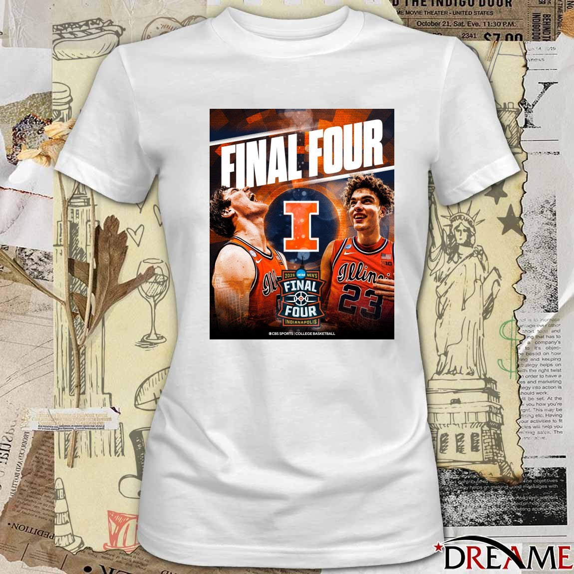 Illinois Fighting Illini 2026 NCAA Men’s Basketball Final Four Indianapolis College Basketball Poster t-shirt