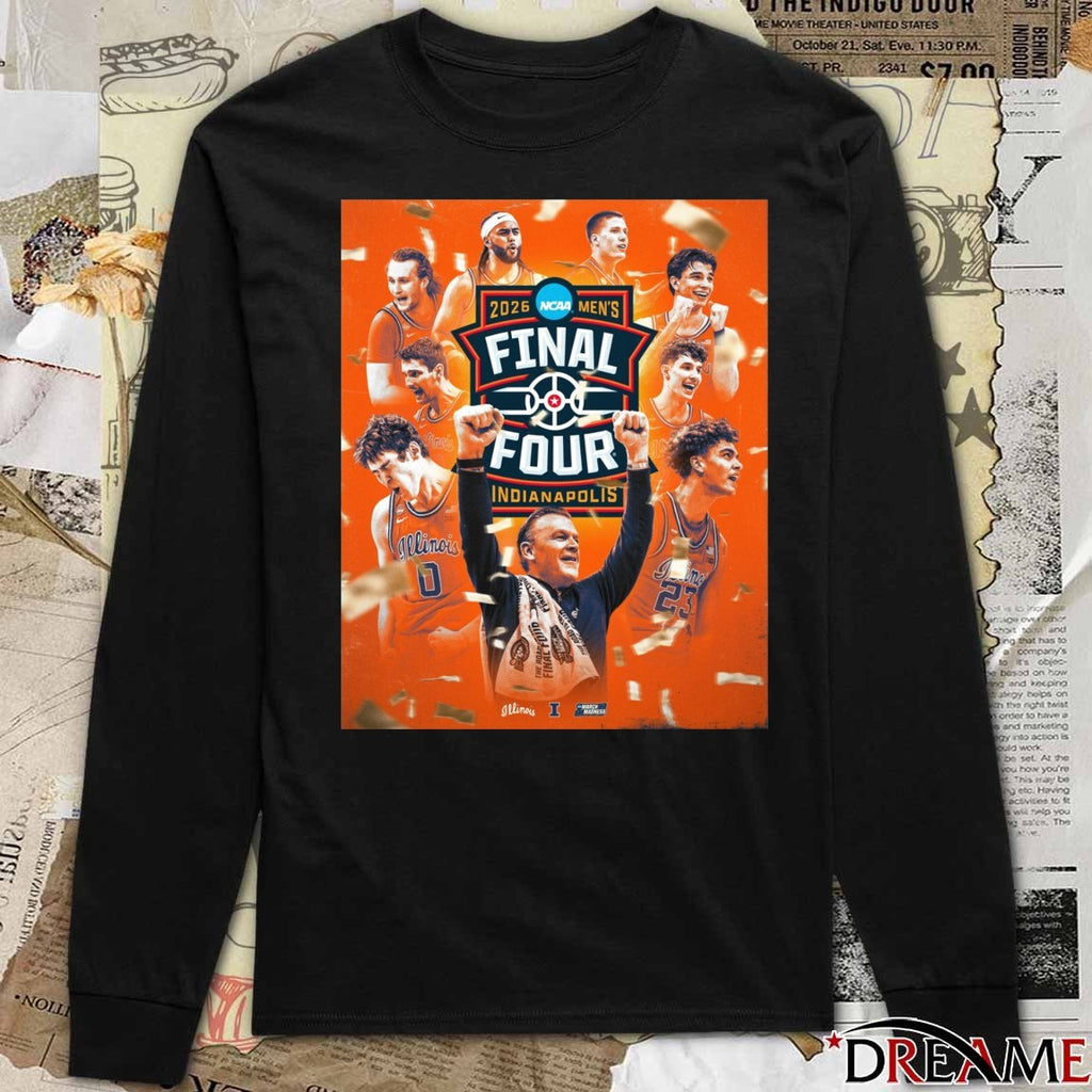 Illinois Fighting Illini 2026 NCAA Men’s Final Four IN Poster t-shirt