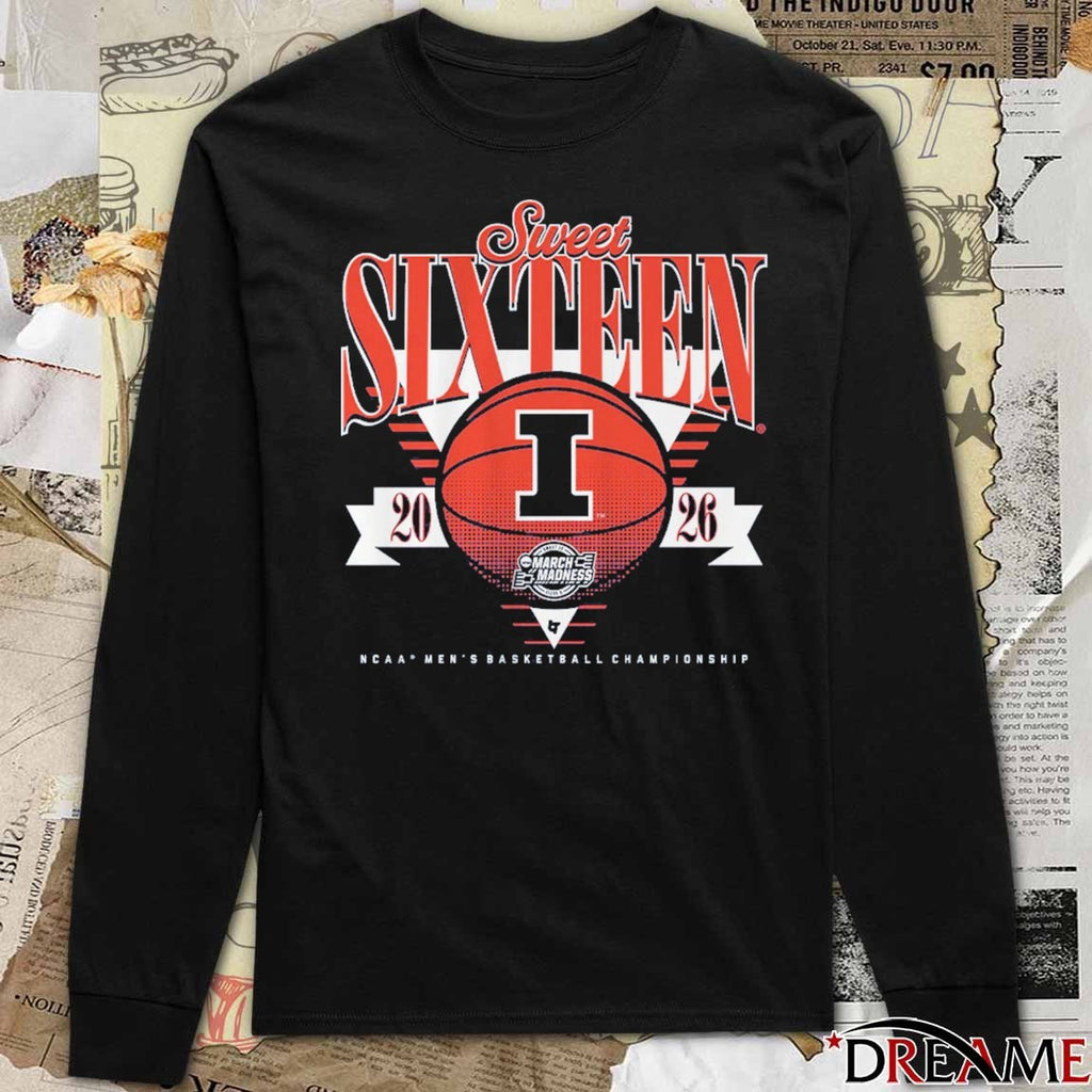 Illinois Fighting Illini Keaton Wagler 2026 NCAA Men’s Basketball March Madness Sweet Sixteen No 3 Seed t-shirt