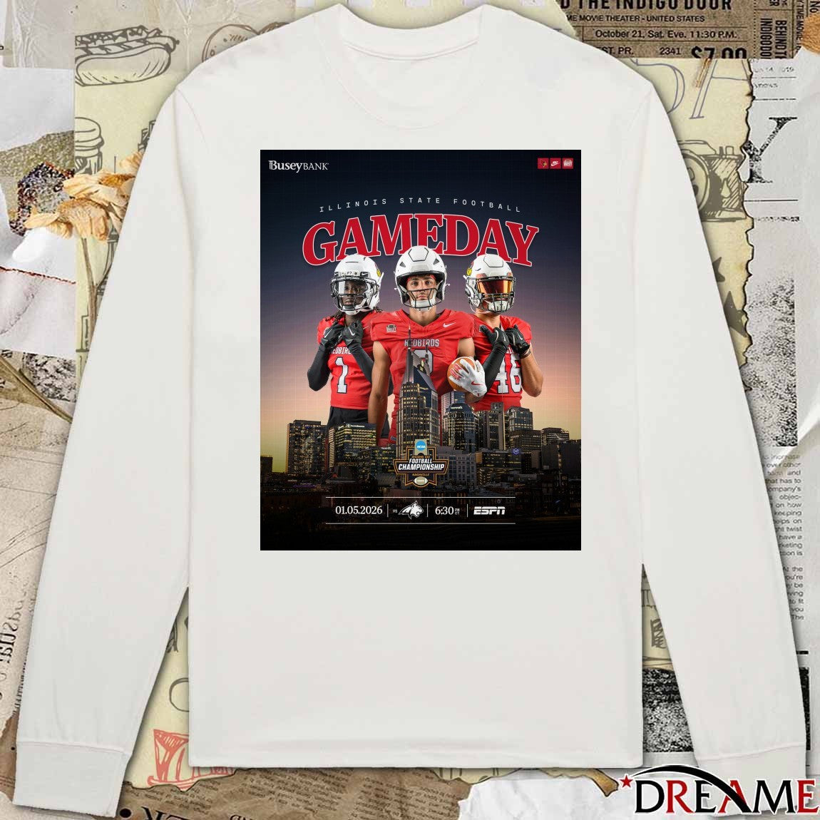 Illinois State Redbirds 2026 NCAA Football Championship in Nashville, Tennessee Poster t-shirt