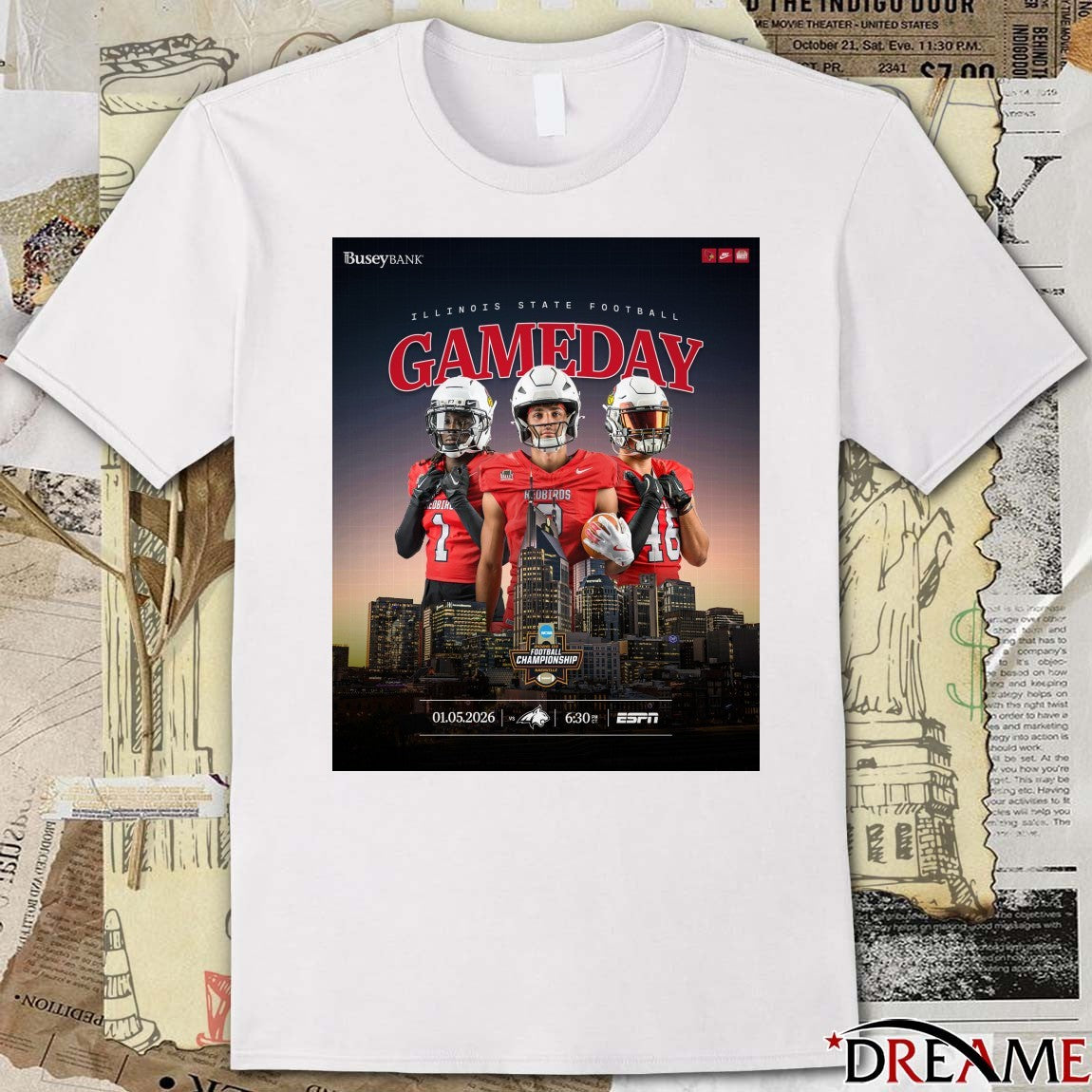 Illinois State Redbirds 2026 NCAA Football Championship in Nashville, Tennessee Poster t-shirt