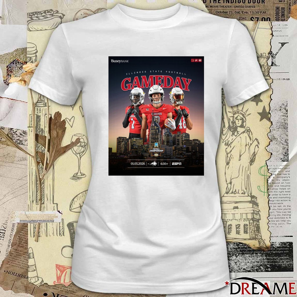 Illinois State Redbirds 2026 NCAA Football Championship in Nashville, Tennessee Poster t-shirt
