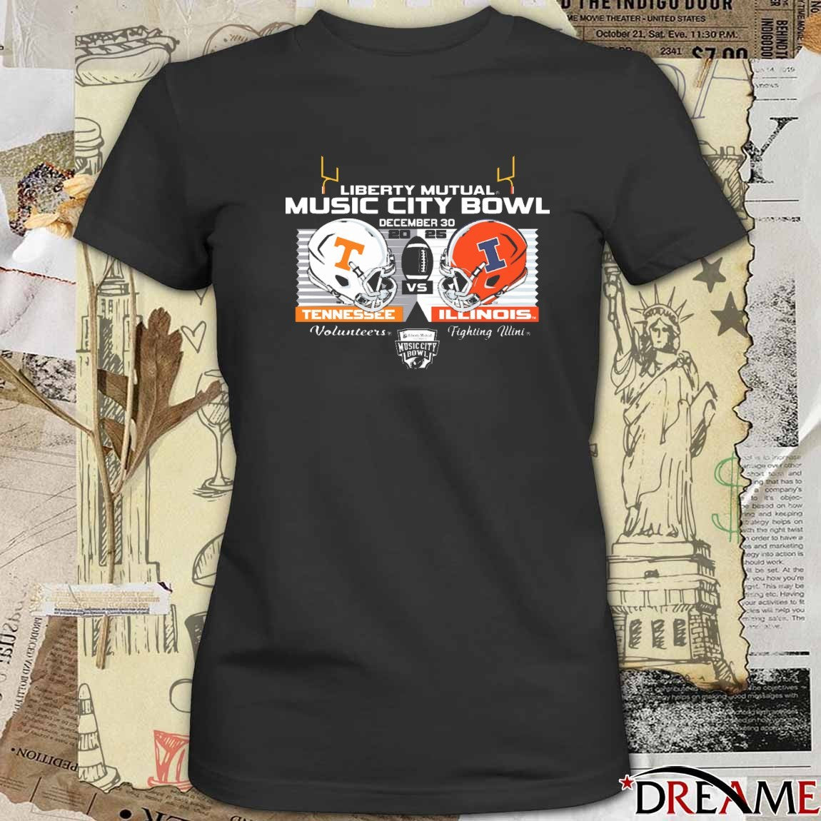 Illinois Vs Tennessee Football 2025 Liberty Mutual Music City Bowl Head-to-Head Dec 30 Helmet t-shirt