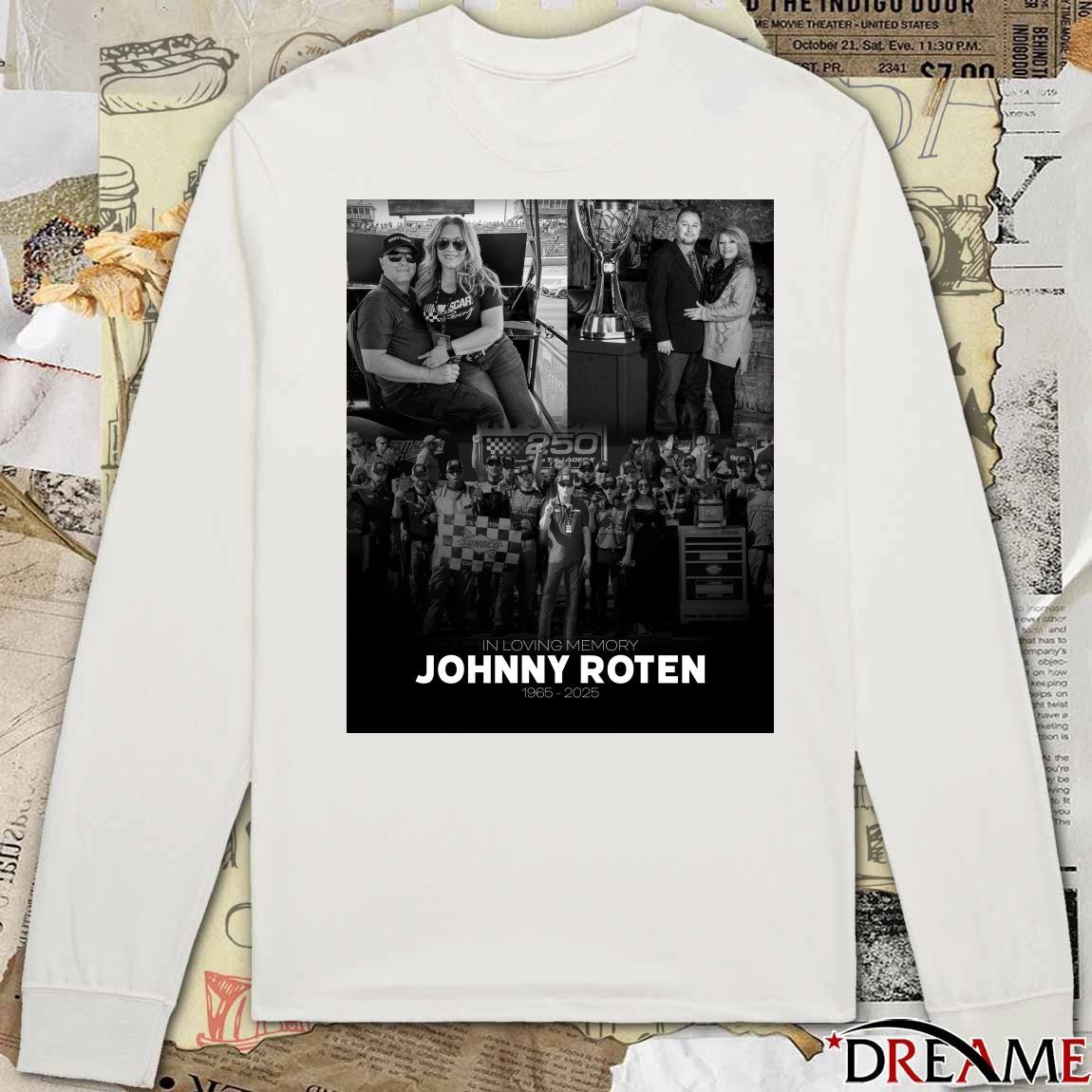In Loving Memory Johnny Roten 1965 – 2025 Front Row Motorsports Poster t-shirt