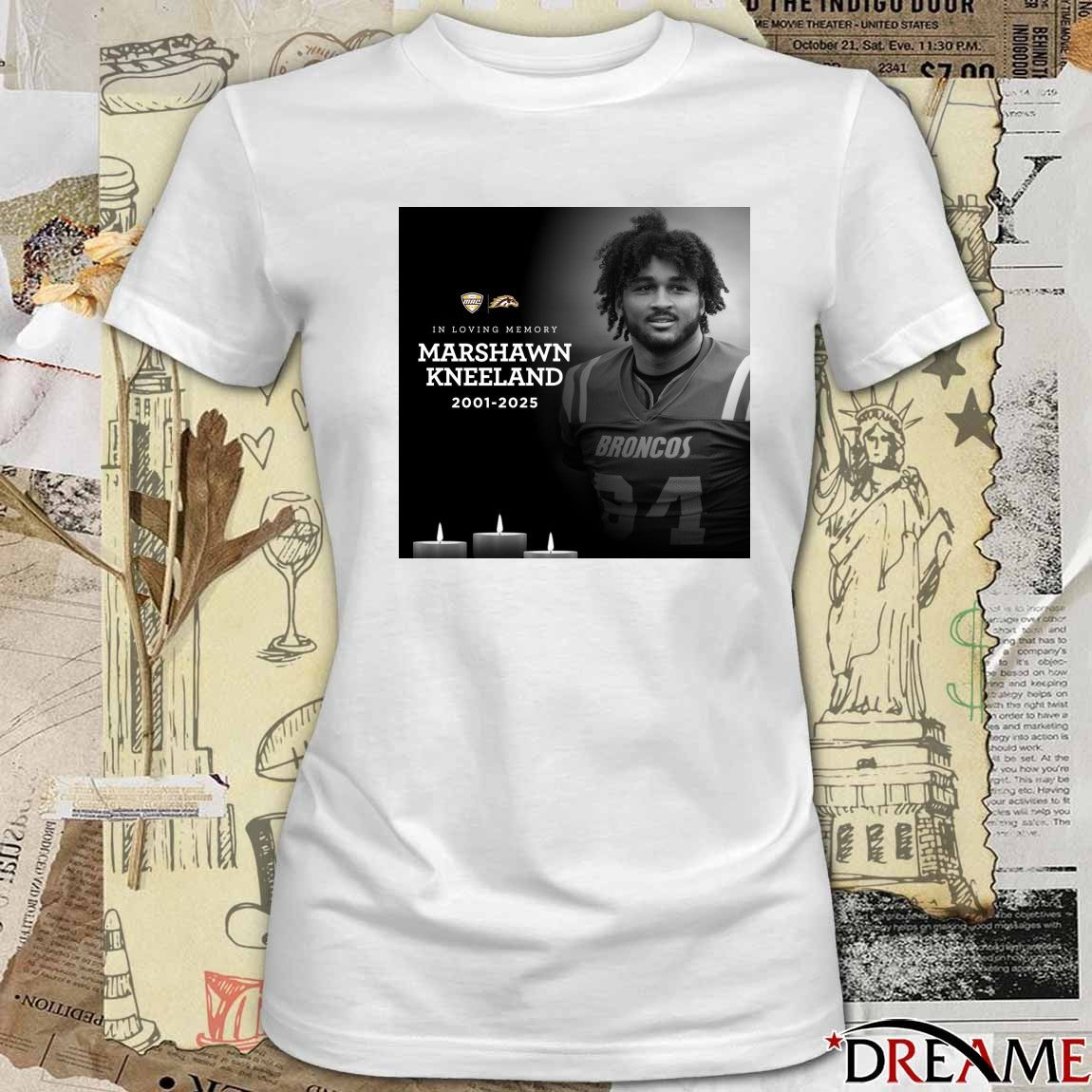 In Loving Memory Marshawn Kneeland Dallas Cowboys 2001 – 2025 Mid-American Conference Poster t-shirt