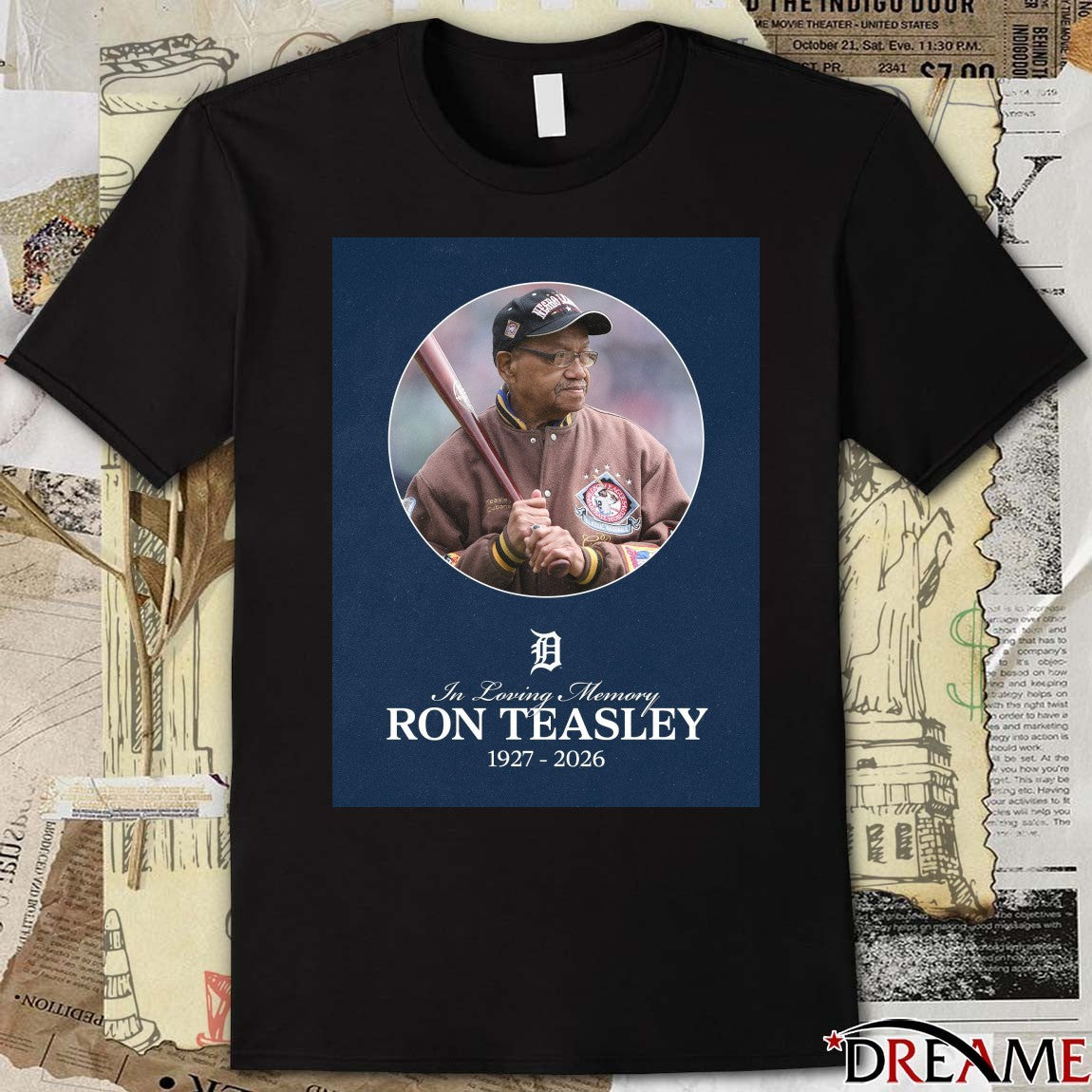 In Loving Memory Ron Teasley 1927 – 2026 Detroit Tigers Poster t-shirt